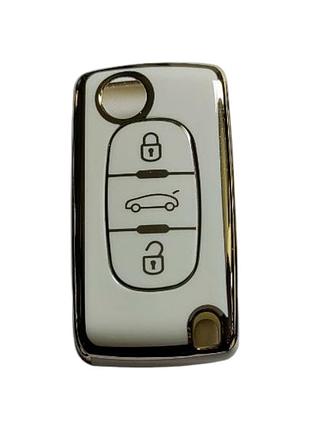 Чохол для ключа citroen із золотим обідком