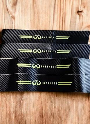 Захисна фосфорна плівка накладка на пороги для infiniti- чорний карбон 4 шт