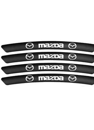Металлические наклейки на авто диск с логотипом mazda, черные