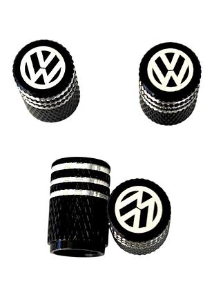 Металлические колпачки на ниппель с логотипом volkswagen черный