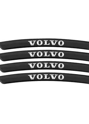 Металлические наклейки на авто диск с логотипом volvo, черные