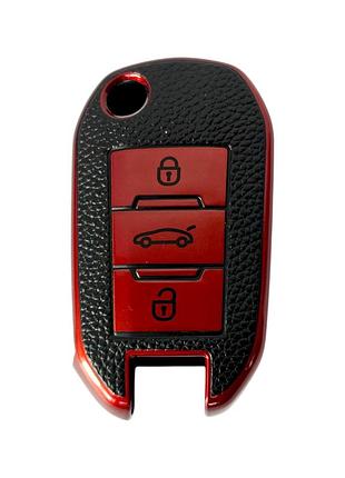 Чехол для ключа peugeot красный