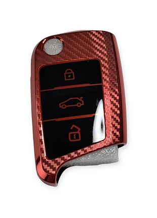 Чехол для ключа seat, красный карбон