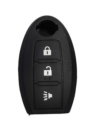 Чехол для ключа nissan juke, leaf, micra, note, patrol, qashqai, rogue, tiida, x-trail черный