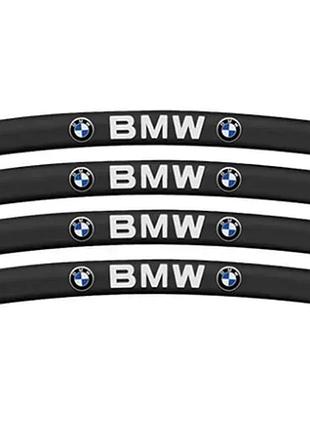 Металлические наклейки на авто диск с логотипом bmw, черные