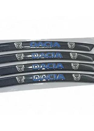 Металлические наклейки на авто диск с логотипом dacia, черные