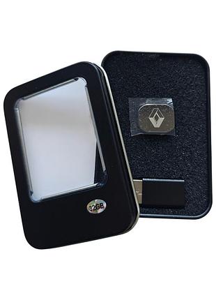 Флешка с логотипом авто renault, 32 гб, type - c + переходник usb