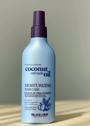 Несмываемый увлажняющий спрей для волос с кокосовым маслом luxliss moisturizing hair care spray 150 мл