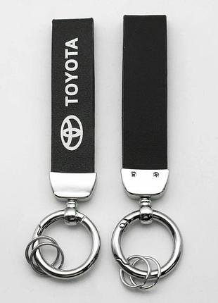 Брелок для автомобильных ключей toyota, экокожа и метал