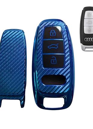 Чехол для ключа audi синий