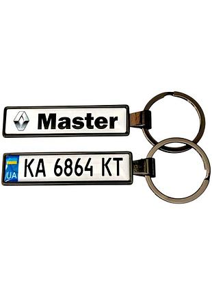 Брелок номер renault master (двухсторонний vip black)