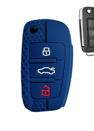 Чохол для ключа audi синій