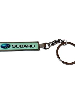 Брелок с номером светонакопительный subaru (двухсторонний) 55х13мм ,