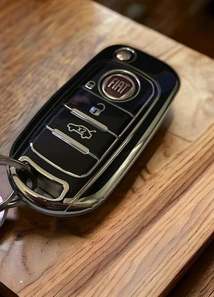 Чохол tpu чорний для ключа fiat tipo, toro, nuovo, freedom, 500x, doblo, agro, grazie