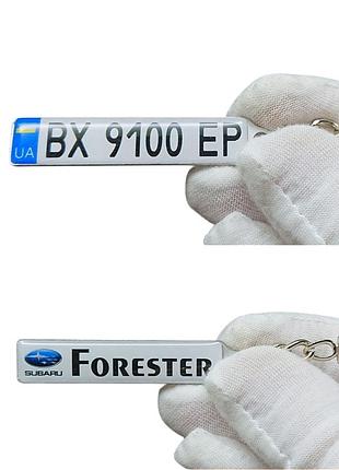 Брелок номер subaru (двухсторонний), брелок автомобильный субару