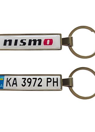 Брелок номер авто nissan - nismo (двухсторонний vip chrome, 1шт )