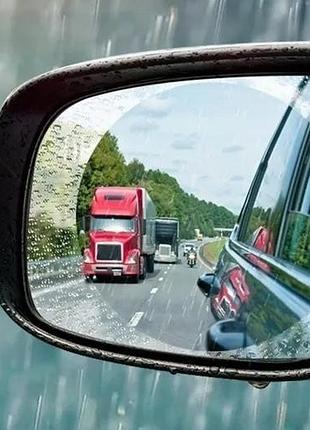 Пленка антидождь для зеркал автомобиля, прозрачная, 95х95 мм, 2 штуки