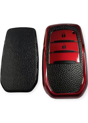 Чехол для ключа toyota, кожа красный