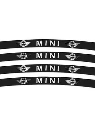 Металлические наклейки на авто диск с логотипом mini, черные