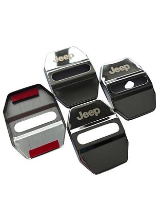 Накладки на дверной замок серебро с логотипом jeep 01
