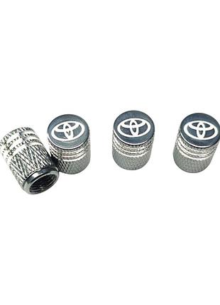 Металлические колпачки на ниппель с логотипом toyota серый