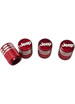 Металлические колпачки на ниппель с логотипом jeep красный