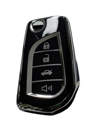 Чехол для ключа toyota, глянец, черный