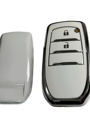 Чохол для ключа toyota, глянець, білий