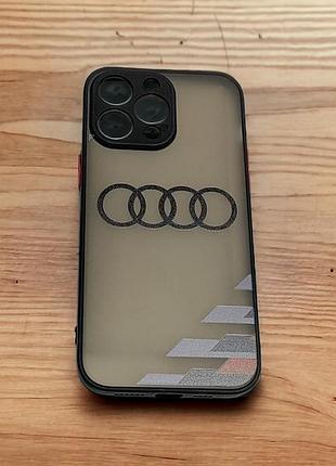 Чехол для телефона iphone 14pro max c логотипом audi 1