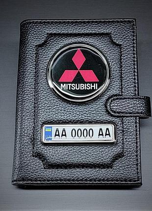 Портмоне mitsubishi с гос. номером, органайзер митсубиши