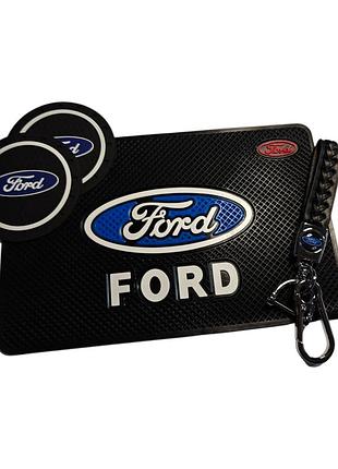 Комплект ford (форд) брелок и антискользящие коврики в авто