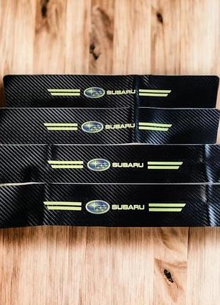 Захисна фосфорна плівка накладка на пороги для subaru- чорний карбон 4 шт