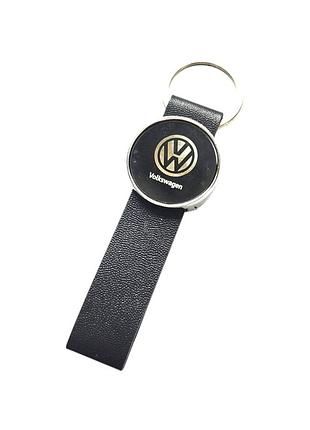 Шкіряний брелок volkswagen, логотип та кільце