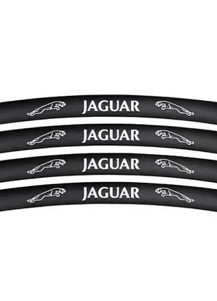 Металлические наклейки на авто диск с логотипом jaguar, черные