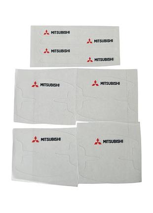 Защитная пленка под ручки на ручки авто с логотипом mitsubishi , защита от царапин