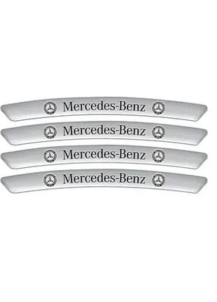 Металлические наклейки на авто диск с логотипом mercedes, серые