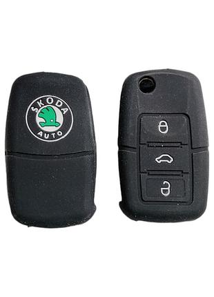 Чехол для ключа skoda черный