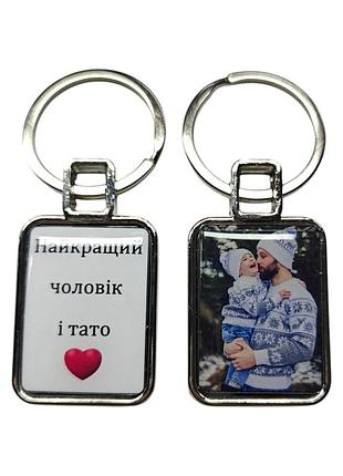 Брелок з фотографією на подарунок (двосторонній)