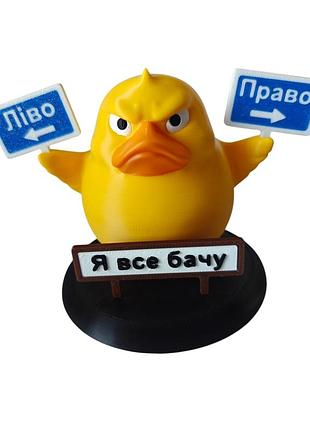 Декоративна качка ліво - право, я все бачу