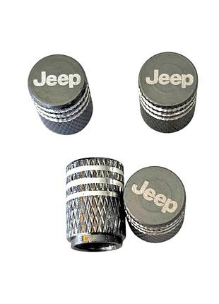 Металлические колпачки на ниппель с логотипом jeep серые