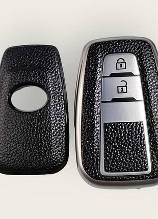Чехол для ключа toyota, кожа серый