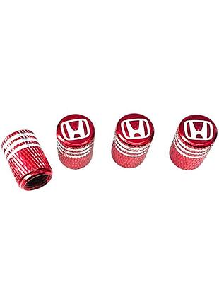Металлические колпачки на ниппель с логотипом honda красный