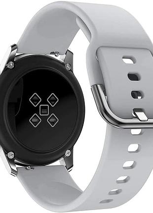 Ремінець для samsung galaxy watch 3 41 mm силіконовий 20 мм світло-сірий