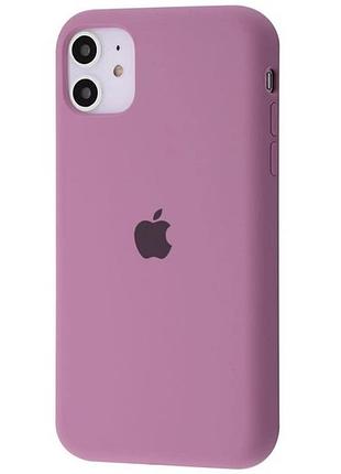 Силіконовий чохол для iphone 11 з закритим низом silicone case full лавандовий lilac pride 62 (бампер)