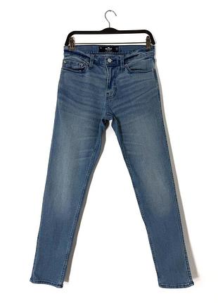 Голубые женские джинсы slim hollister