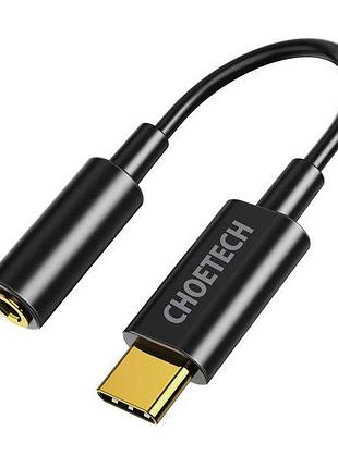Адаптер choetech aux003-bk, type-c - стерео-аудіо 3.5 mm