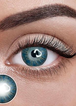 Дертіблу — сині кольорові контактні лінзи від elite lens® | лінзи для краси ( нулівки) | натуральні | на 6 міс. темно-сині лінзи,