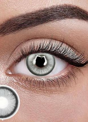 Айс дрим грей - серые цветные контактные линзы от elite lens® | линзы для красоты ( нулевки ) | натуральные | на 6мес. натуральные серые линзы, 14.5…