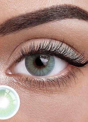 Айс колд - зелёные цветные контактные линзы от elite lens® | линзы для красоты ( нулевки ) | натуральные | на 6мес. зеленый,