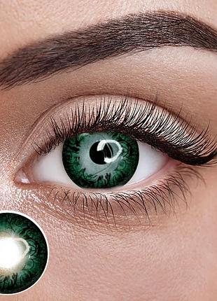 Грин узор - зелёные цветные контактные линзы от elite lens® | линзы для красоты ( нулевки ) | натуральные | на 6мес. 38%,